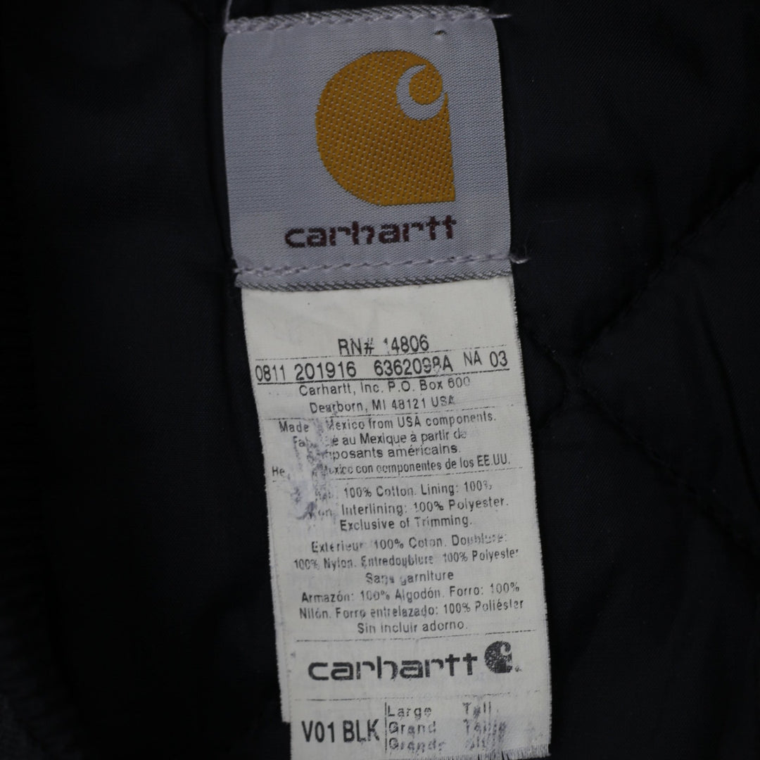Mens Carhartt V01 BLK Quilt Lined Duck Full Zip Vest Large | Migration_Vests WW Collection - Back View | Fashion Rerun