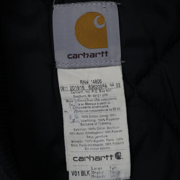 Mens Carhartt V01 BLK Quilt Lined Duck Full Zip Vest Large | Migration_Vests WW Collection - Back View | Fashion Rerun