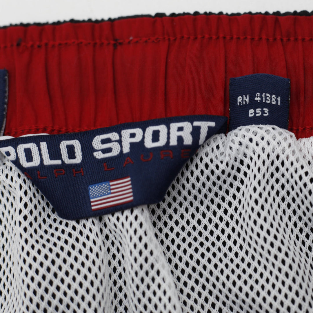 Mens Polo Sport Black Nylon Swim Trunks Shorts Size M