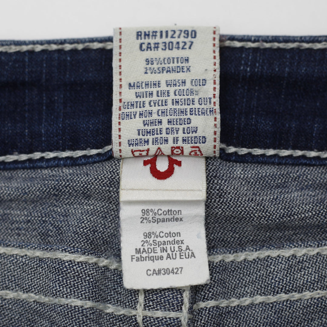 Y2K Ladies True Religion Flare Low Rise Jeans Size 27 Made In USA