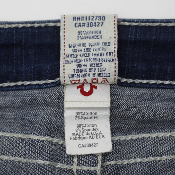 Y2K Ladies True Religion Flare Low Rise Jeans Size 27 Made In USA