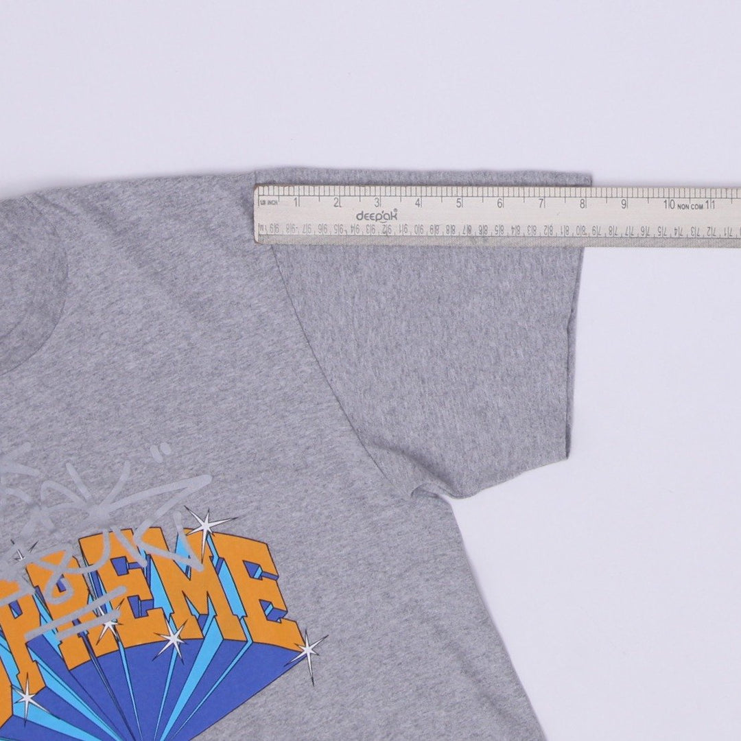 Mens Supreme x IRAK Arc Tee Heather Grey Made in USA Graphic T-Shirt Size Small