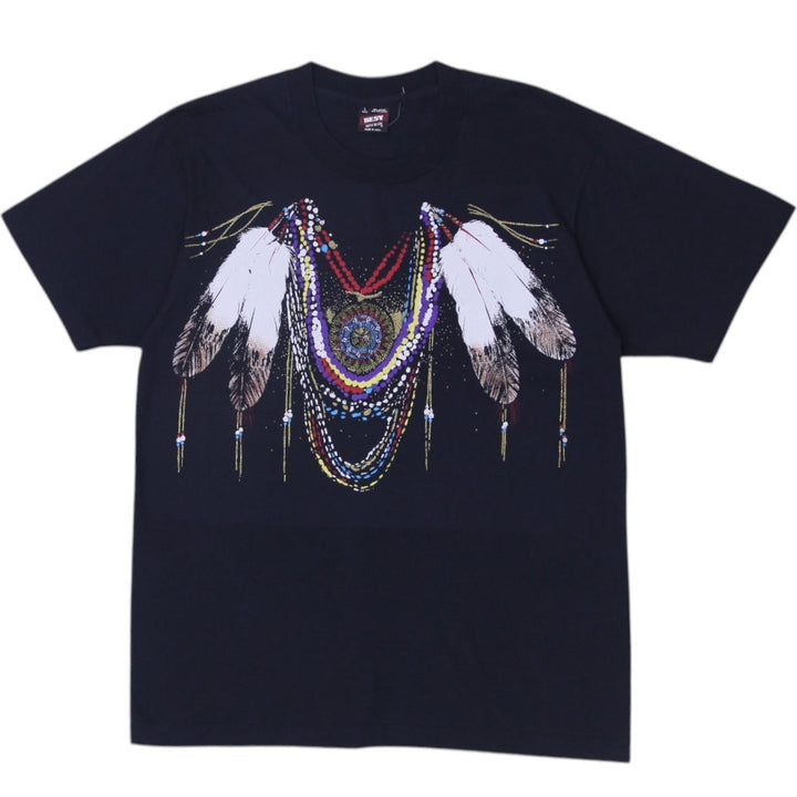 Vintage Native American Dream Catcher Necklace Black T-Shirt Made In USA L | Migration_T-Shirts | Fashion Rerun