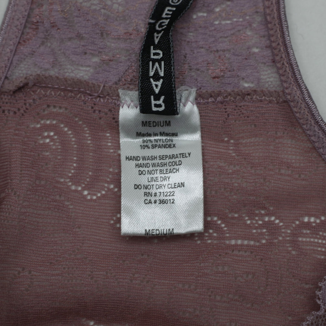 Y2K Ladies Rampage Mauve Purple Stretch Lace Racerback Cami Top Size M