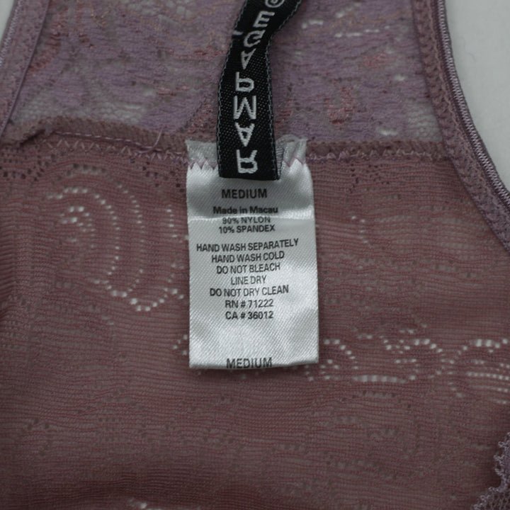 Y2K Ladies Rampage Mauve Purple Stretch Lace Racerback Cami Top Size M