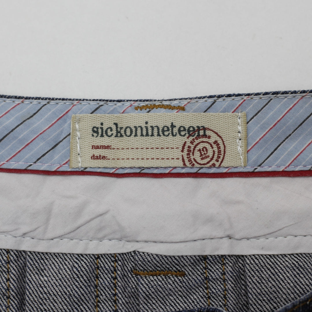Y2K Ladies Sickonineteen Low Rise Pleated Denim Mini Skirt Size 40