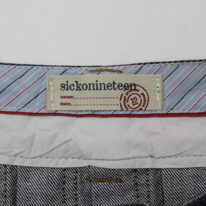 Y2K Ladies Sickonineteen Low Rise Pleated Denim Mini Skirt Size 40