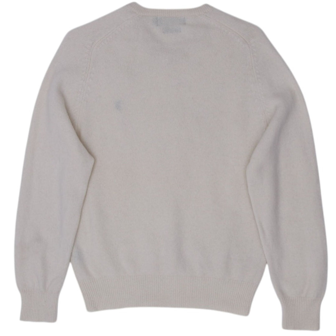 Vintage Polo By Ralph Lauren Cream 100% Lambswool V-Neck Knitwear Sweater Size S | Migration_Jumper & Knitwea | Fashion Rerun