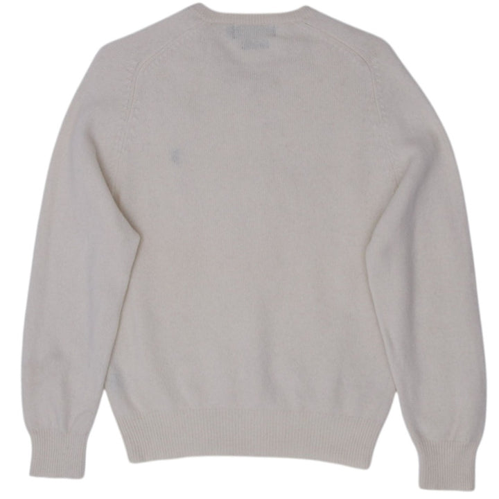 Vintage Polo By Ralph Lauren Cream 100% Lambswool V-Neck Knitwear Sweater Size S | Migration_Jumper & Knitwea | Fashion Rerun