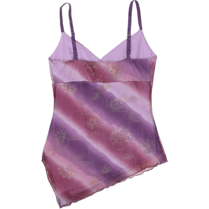 Y2K Ladies Le Chateau Strappy Tops Asymmetric Hem | Migration_Y2K Tops - Side View | Fashion Rerun