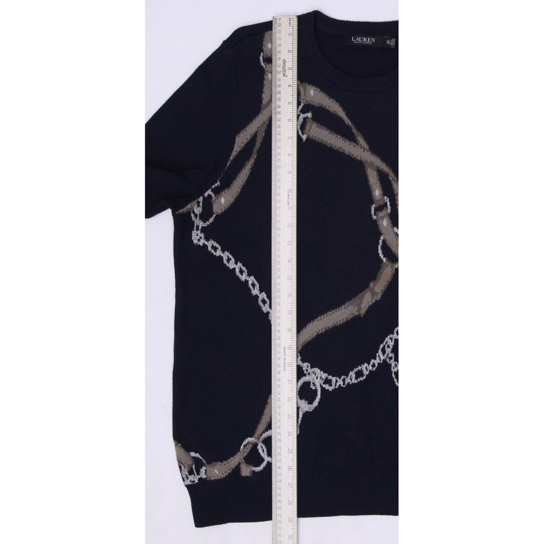 Mens Lauren Ralph Lauren Sweater Navy Chain Print Knitwear Size 2X