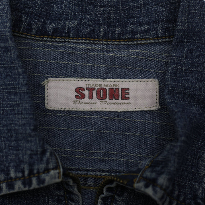 Y2K ladies Stone Fitted Casual Style Denim Jacket Size 5
