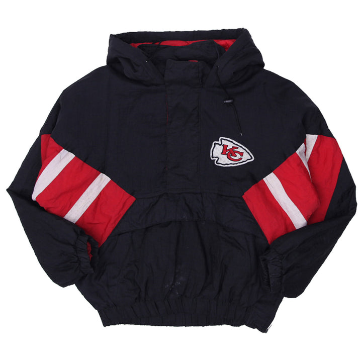 Vintage Kansas City Chiefs 1/2 Zip Quilt Hooded Jacket Size XL - Fashion Rerun Vintage Migration_Jacket