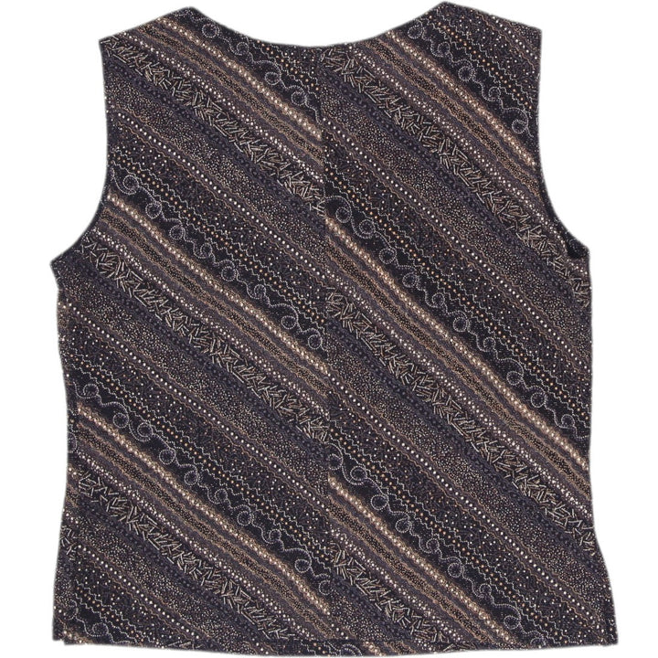 Y2K Ladies Gilani Metallic Diagonal Stripe Sleeveless Top Made in Canada 7/8