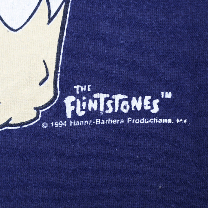 Vintage Youth Boys Detroit Tigers Navy Cartoon Graphic Flintstones T-Shirt Made In USA | Migration_T-Shirts - | Fashion Rerun