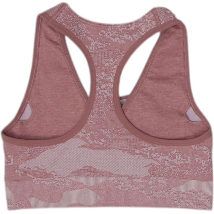 Ladies Gymshark Sports Bra Pink Seamless Breathable Athletic Size S