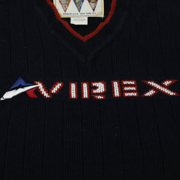 Vintage Mens 90s Avirex Cable-Knit Sweater Vest Size L