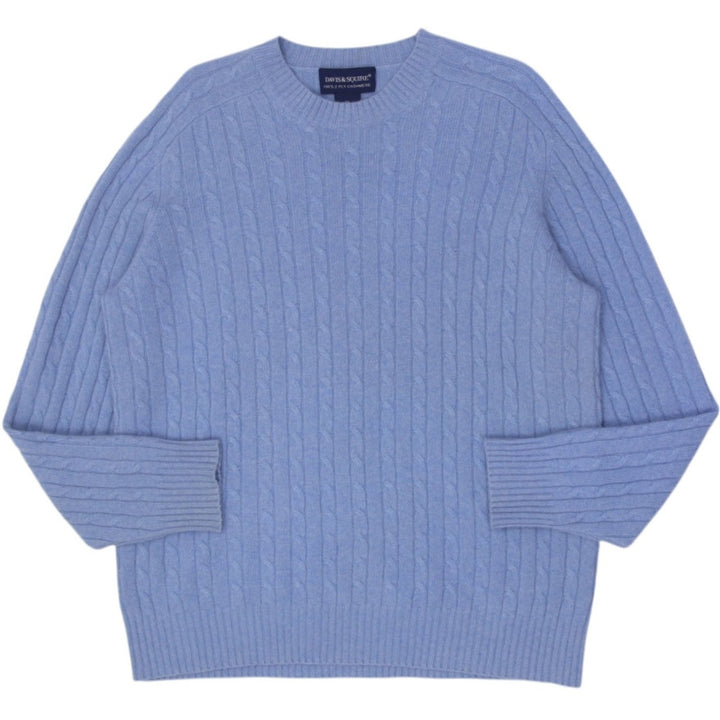 Mens Cable Knit Davis & Squire 100% 2 Ply Cashmere Sweater