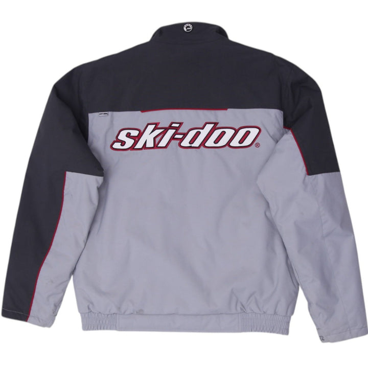 Vintage Ski-Doo Snowmobile Jacket Padded Insulated R.P.M. BRP Grey White Red M | Migration_Jackets - Side Vie | Fashion Rerun