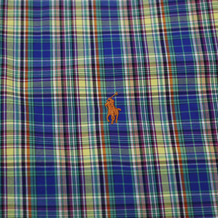 Mens Ralph Lauren Classic Fit Long Sleeve Button Down Plaid Shirt Size 17/XL
