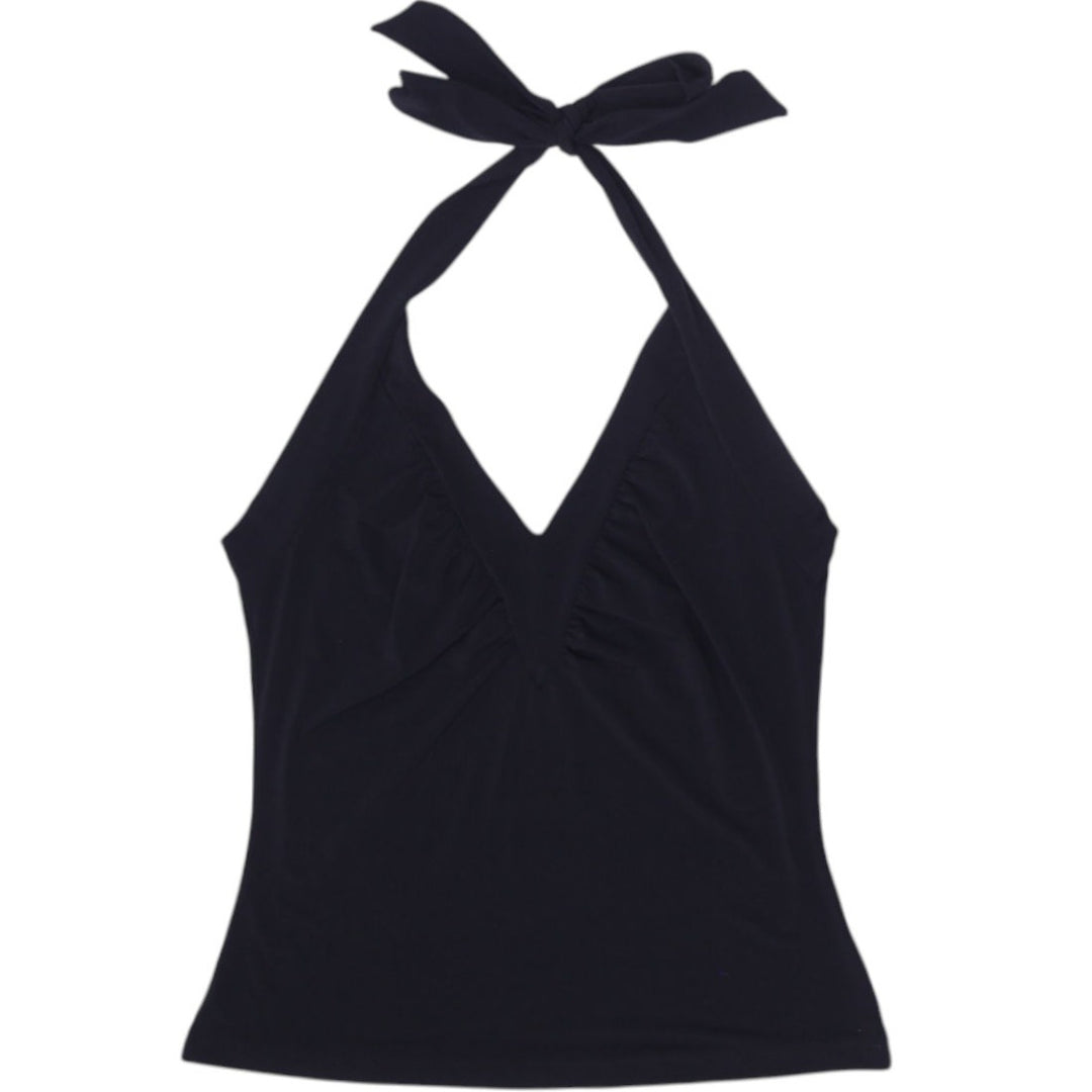 Y2K Ladies Ribbed Sleeveless Tie Halter Top Size XS | Migration_Y2K Tops | Fashion Rerun