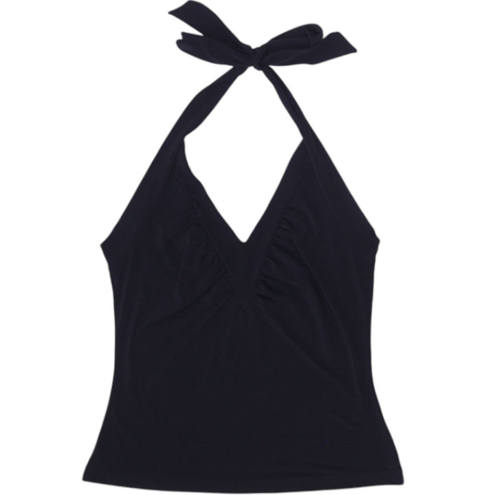 Y2K Ladies Ribbed Sleeveless Tie Halter Top Size XS | Migration_Y2K Tops | Fashion Rerun