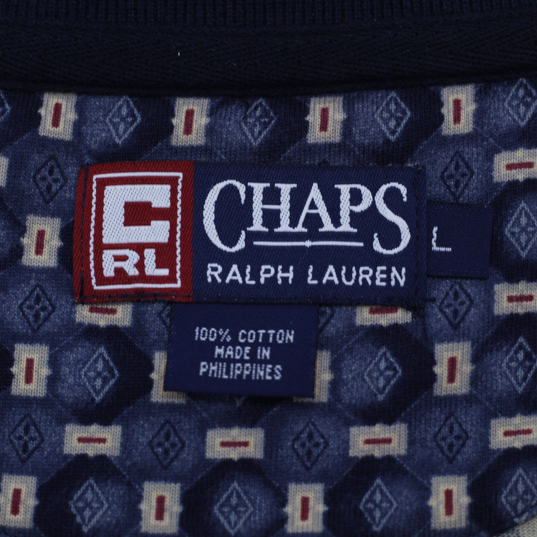 Mens Chaps Ralph Lauren 100% Long Sleeve Polo T-Shirt Size L