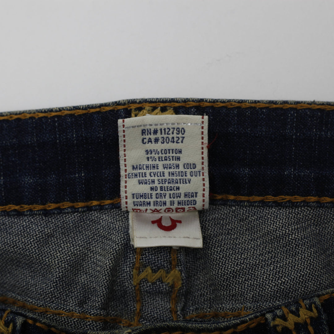 Mens True Religion Joey Big Distressed Stitching Denim Jeans Size 30