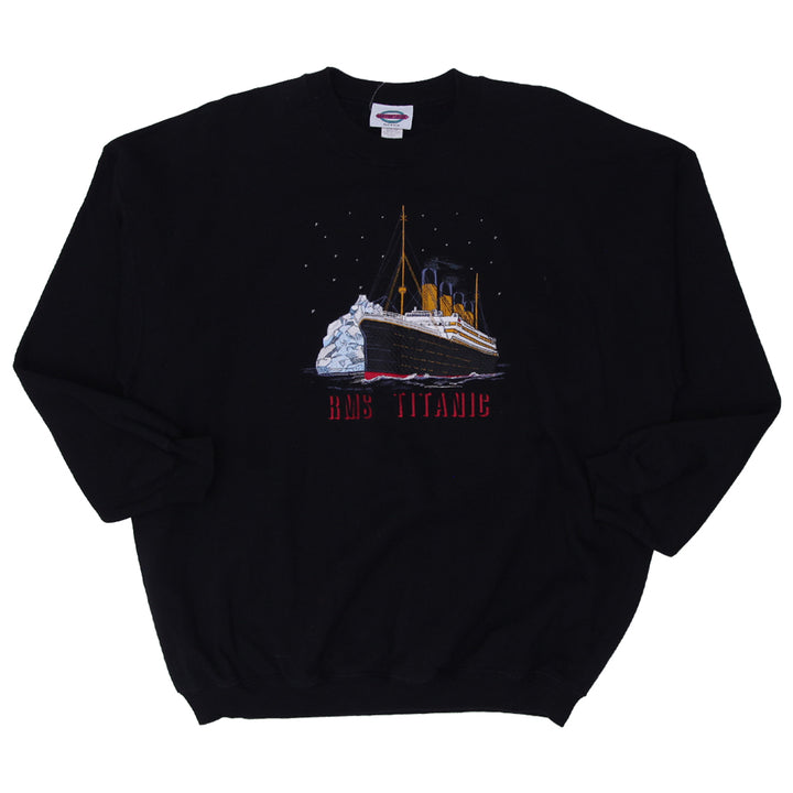 Vintage Canyon Gear "RMS Titanic" Embroidered Sweatshirt XXL Made In USA - Fashion Rerun Vintage Migration_Sweaters