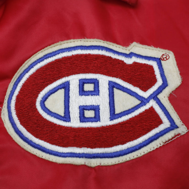 Vintage 80s Shain of Canada Montreal Canadiens Satin Bomber Jacket Size M