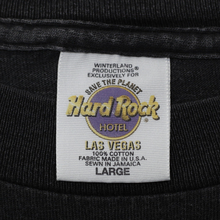 Vintage 90s Hard Rock Hotel Las Vegas Save The Planet T-Shirt Large Black Winterland USA