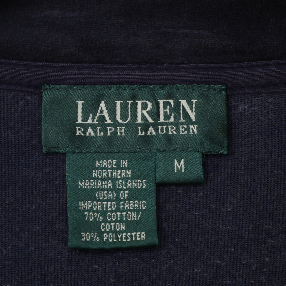 Vintage Ladies Ralph Lauren Track Jacket Navy Velour Full Zip Soft