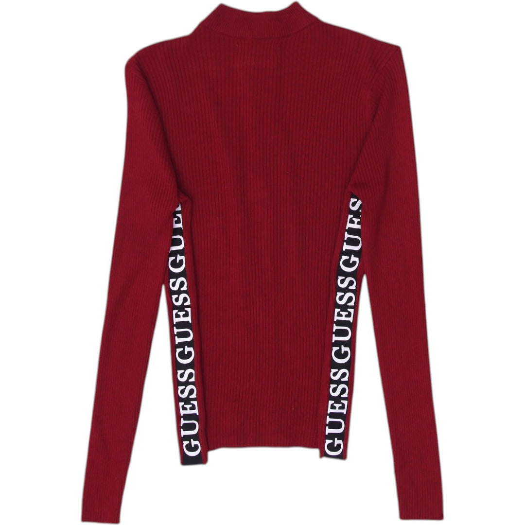 Y2K Guess Logo Ribbed Full-Zip Top Size M | Migration_Y2K Tops - Side View | Fashion Rerun