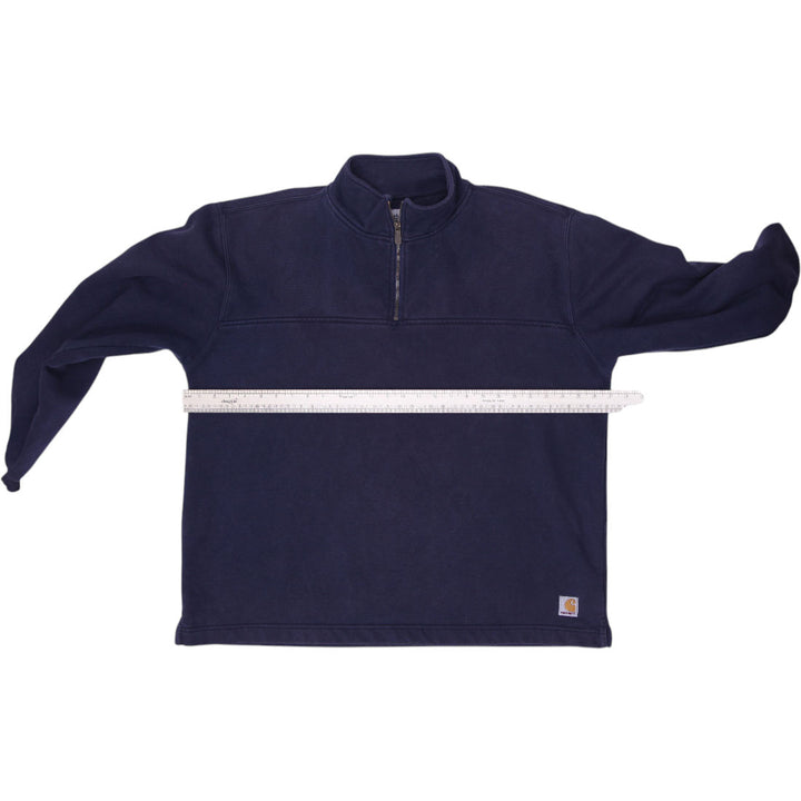 Vintage Mens Carhartt 1/4 Zip Sweatshirt USA K188 NVY Size XL