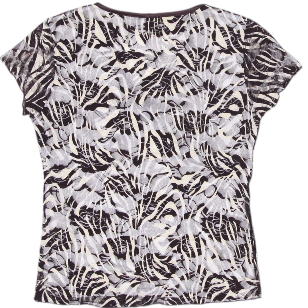 Y2K Ladies Sere Nade Zebra Print Stretch Top Size PM