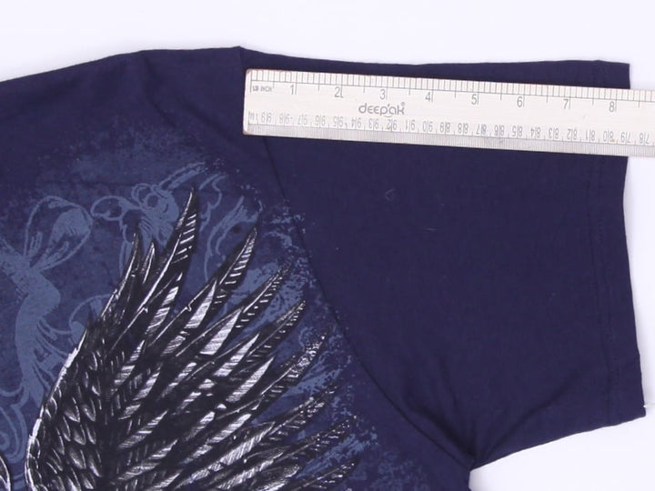 Y2K Mens Delta Winged Cross Gothic Graphic T-Shirt Size L