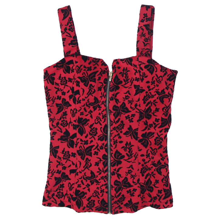 Y2K Ladies Padded Front Zip Strappy Top