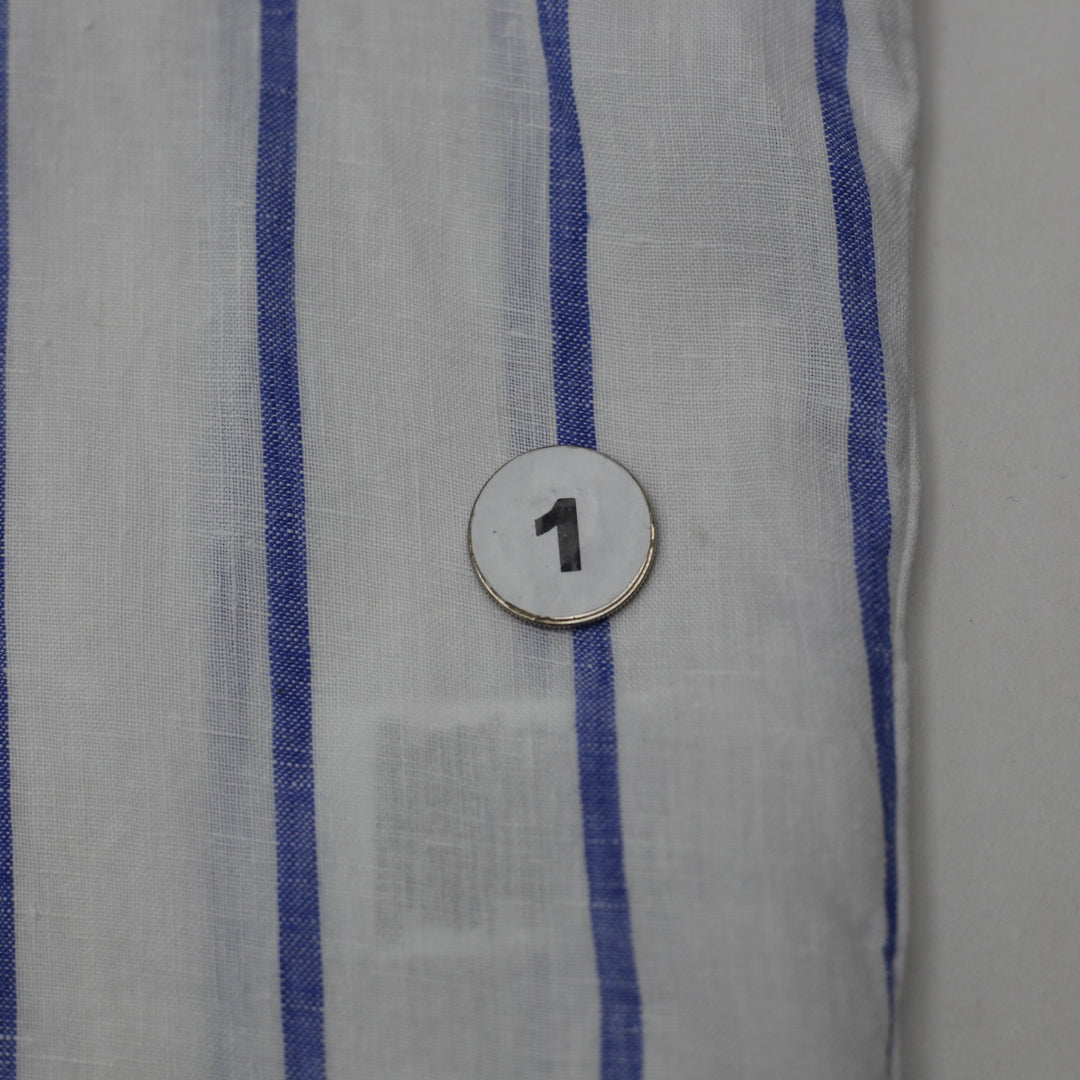 Ladies Polo Ralph Lauren 100% Linen Stripe Long Sleeve Button Down Shirt Size L