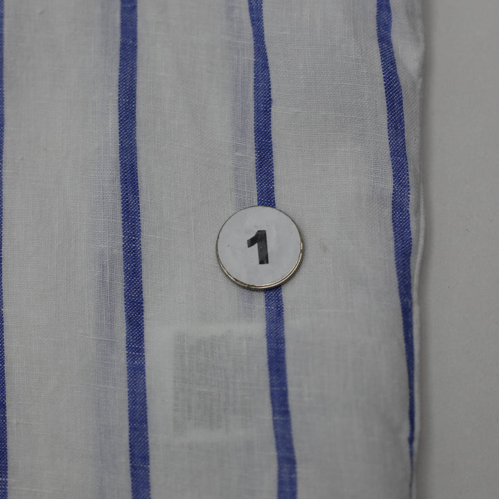 Ladies Polo Ralph Lauren 100% Linen Stripe Long Sleeve Button Down Shirt Size L