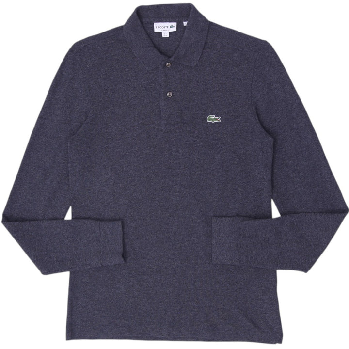Mens Lacoste Long-Sleeve Classic Fit Polo T-Shirt Dark Heather Grey Size XS