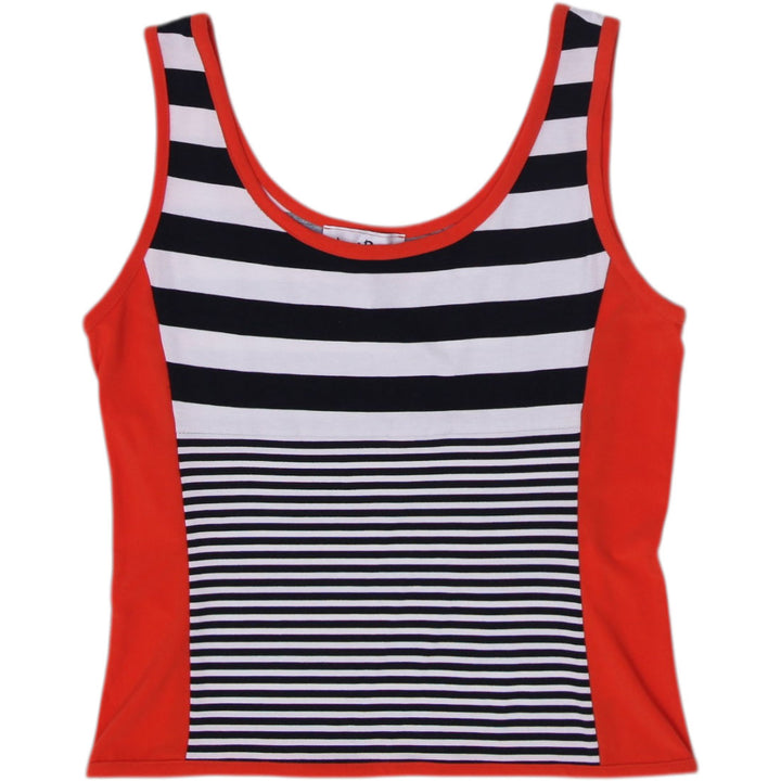 Y2K Ladies Stripe Graphic Tank Top Size 8 | Migration_Y2K Tops | Fashion Rerun
