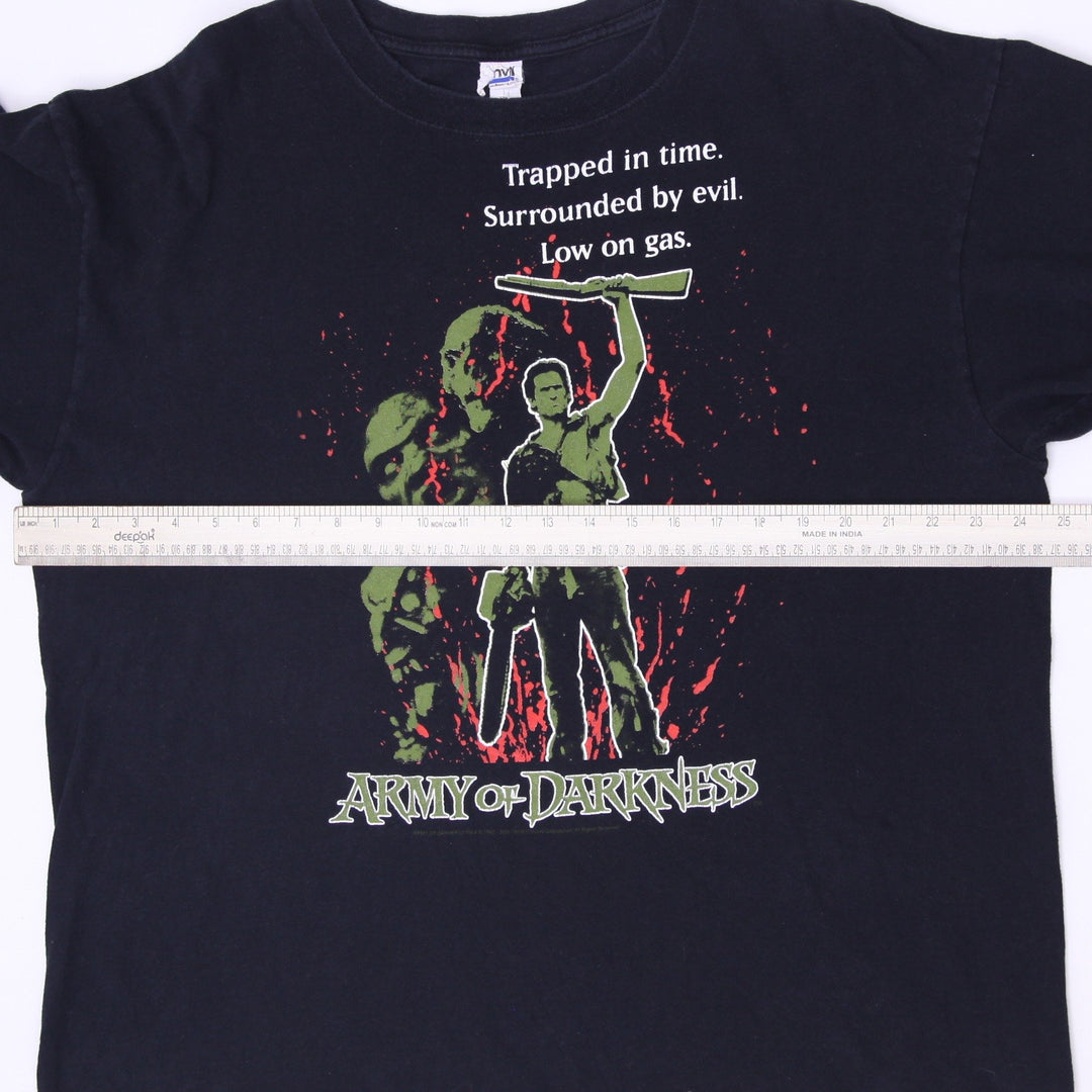 Vintage Mens Anvil Army of Darkness Movie Graphic T-Shirt Black Size XL