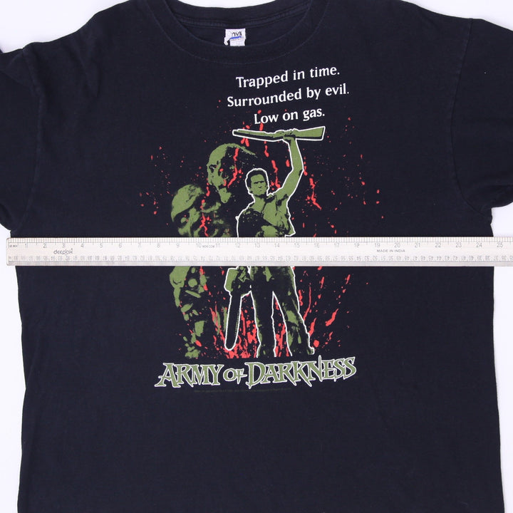 Vintage Mens Anvil Army of Darkness Movie Graphic T-Shirt Black Size XL