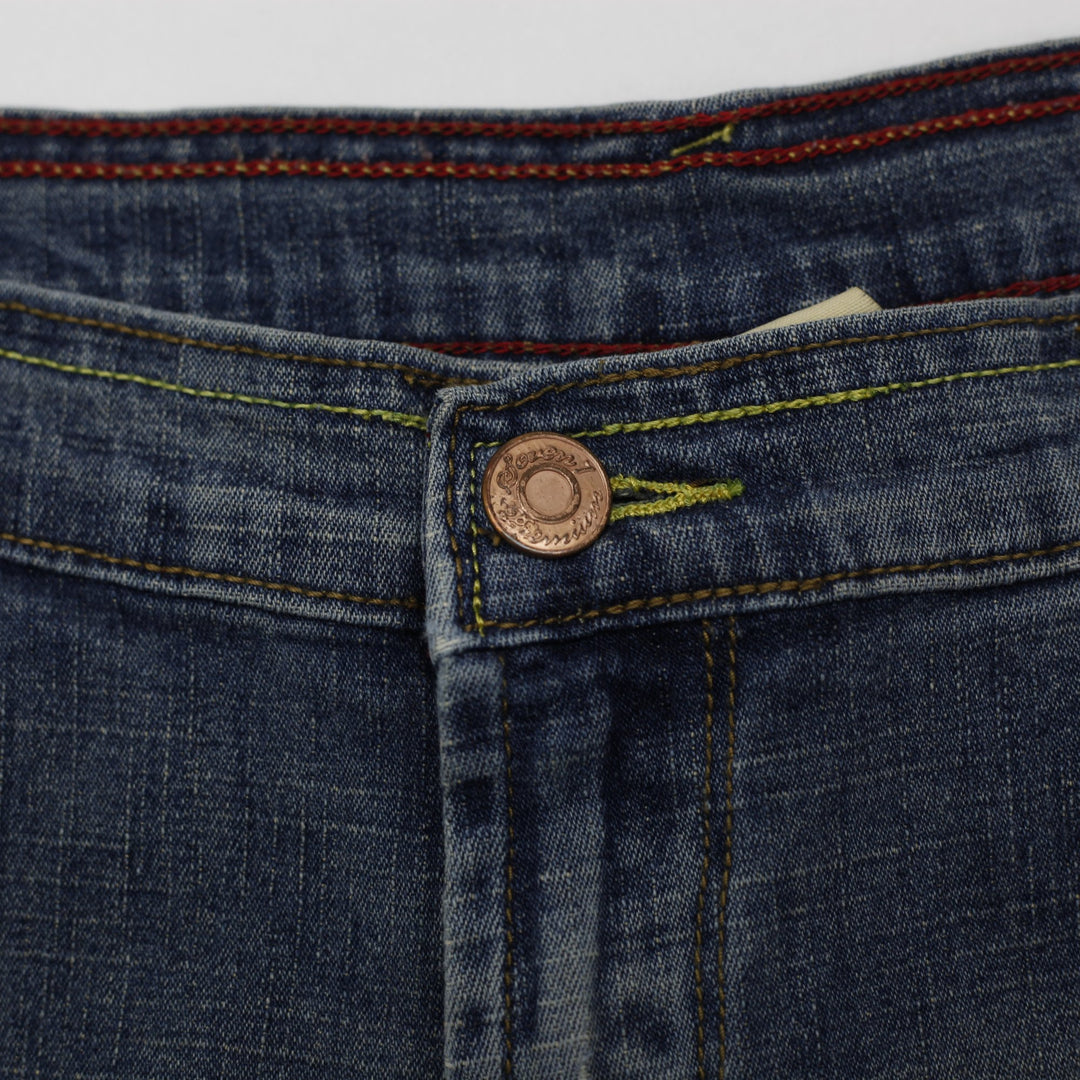 Y2K Ladies Seven7 Embroidered Arrow Bootcut Stretch Denim Jeans Size 29
