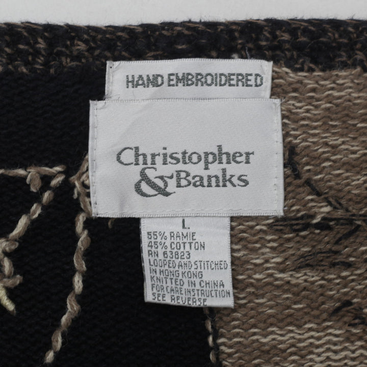 Vintage Christopher & Banks Hand Embroidered Knit Sweater Ladies - Fashion Rerun Vintage Migration_Sweaters