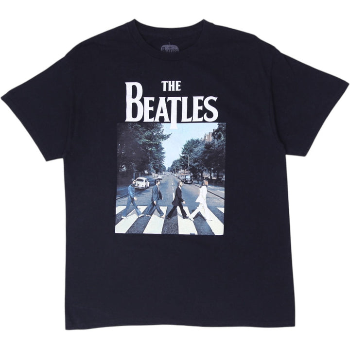 Mens The Beatles "Abbey Road" Album Cover Graphic T-Shirt Black Size Large