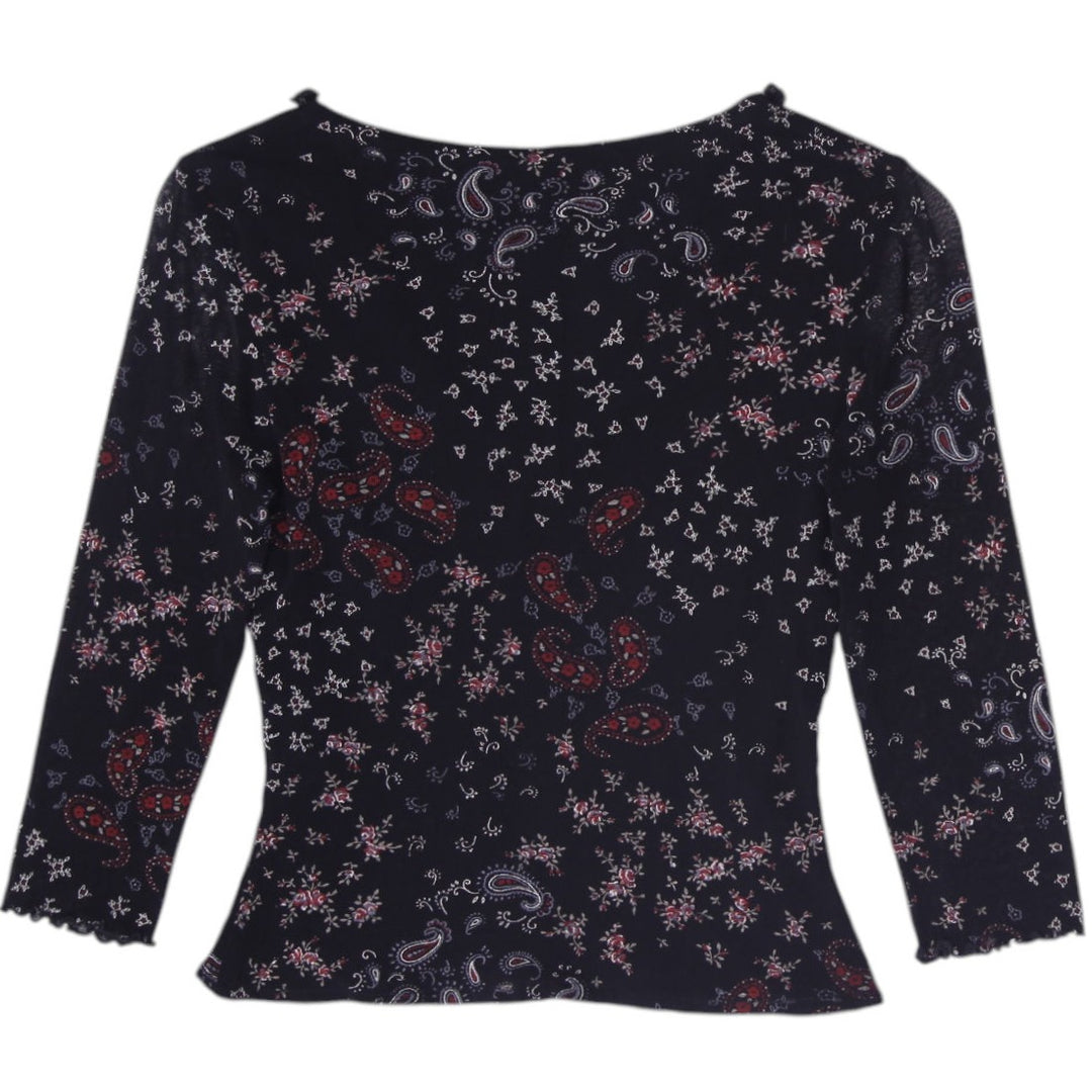 Y2K Ladies Yessica Paisley Floral Mesh Top