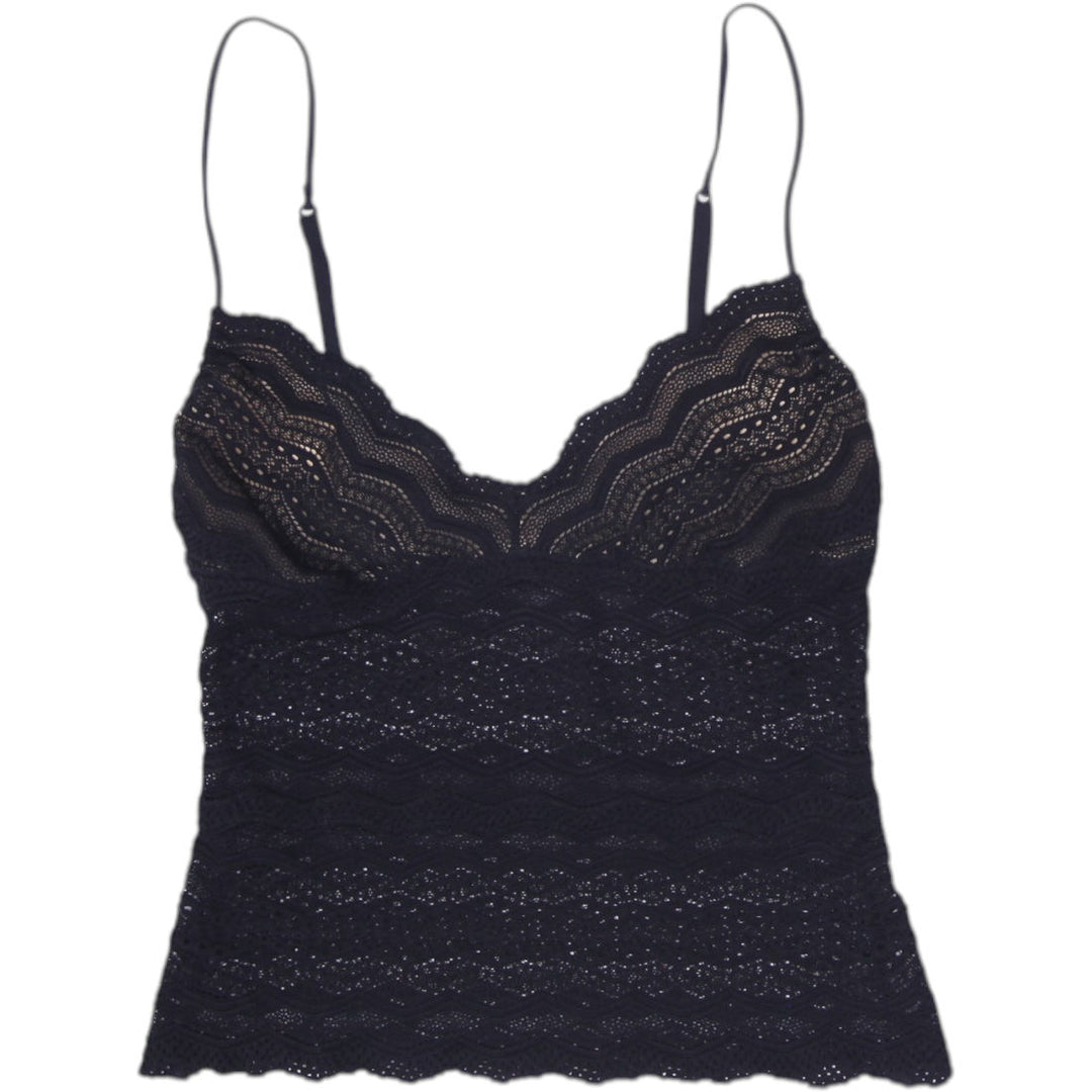 Y2K Ladies Cosabella Italian Sheer Black Chevron Lace Camisole Top M