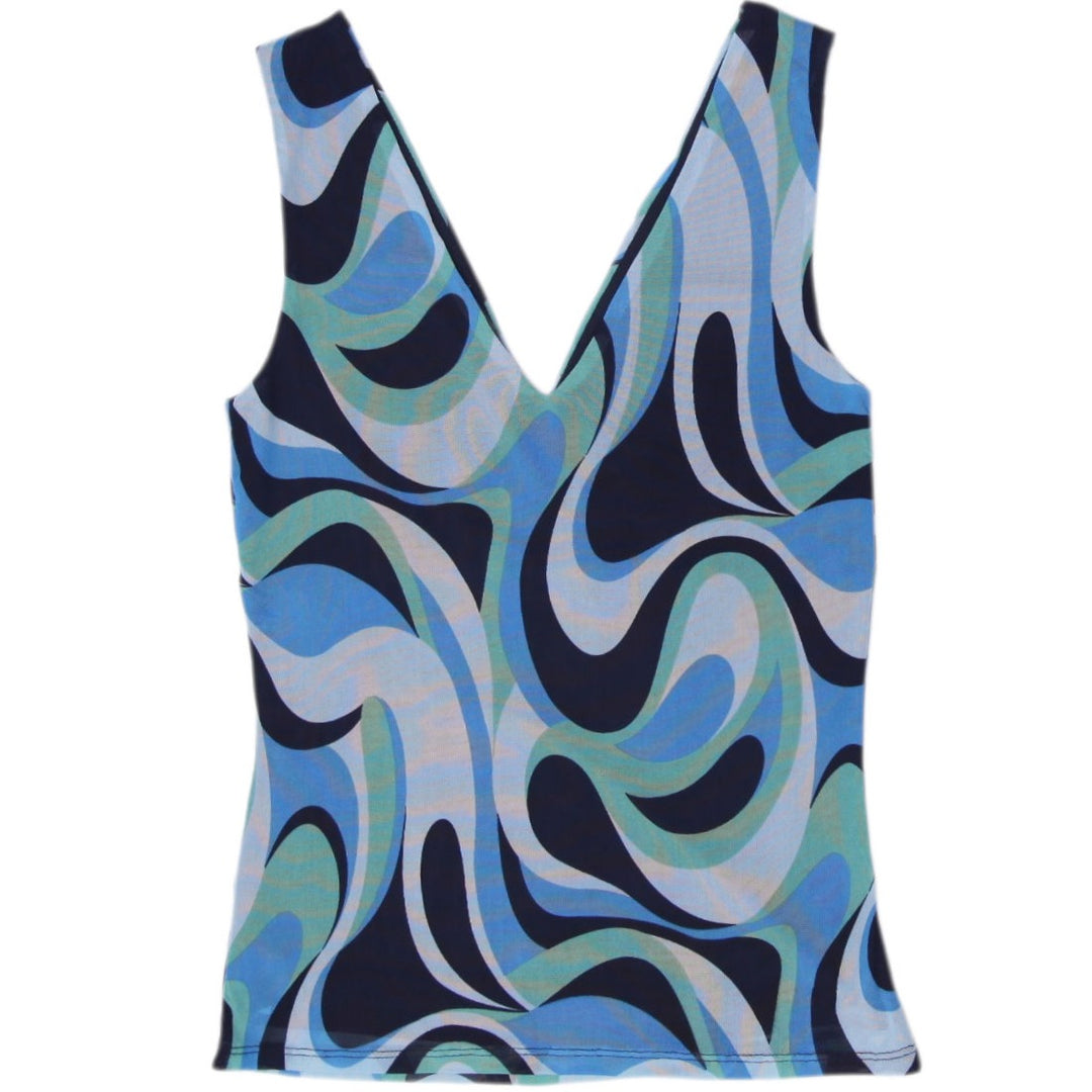 Y2K Suzy Shier Mesh V-Neck Tank Top Size S