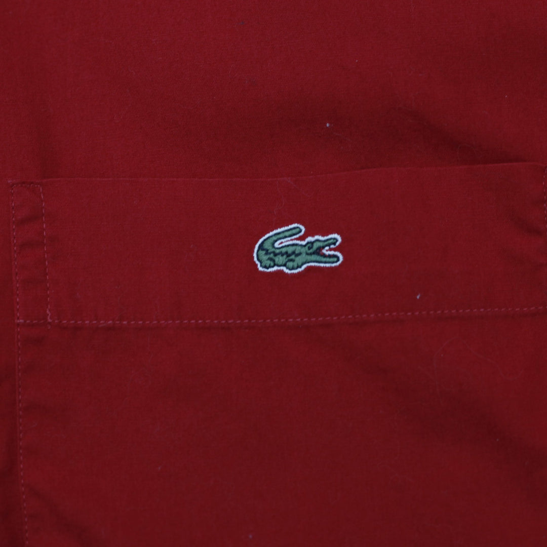 Mens Lacoste Red Short Sleeve Button Shirt Size 4